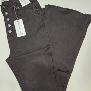 BAMBOO Women's Charcoal Flare Jeans